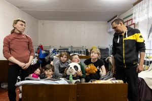 Displaced family in Ukraine